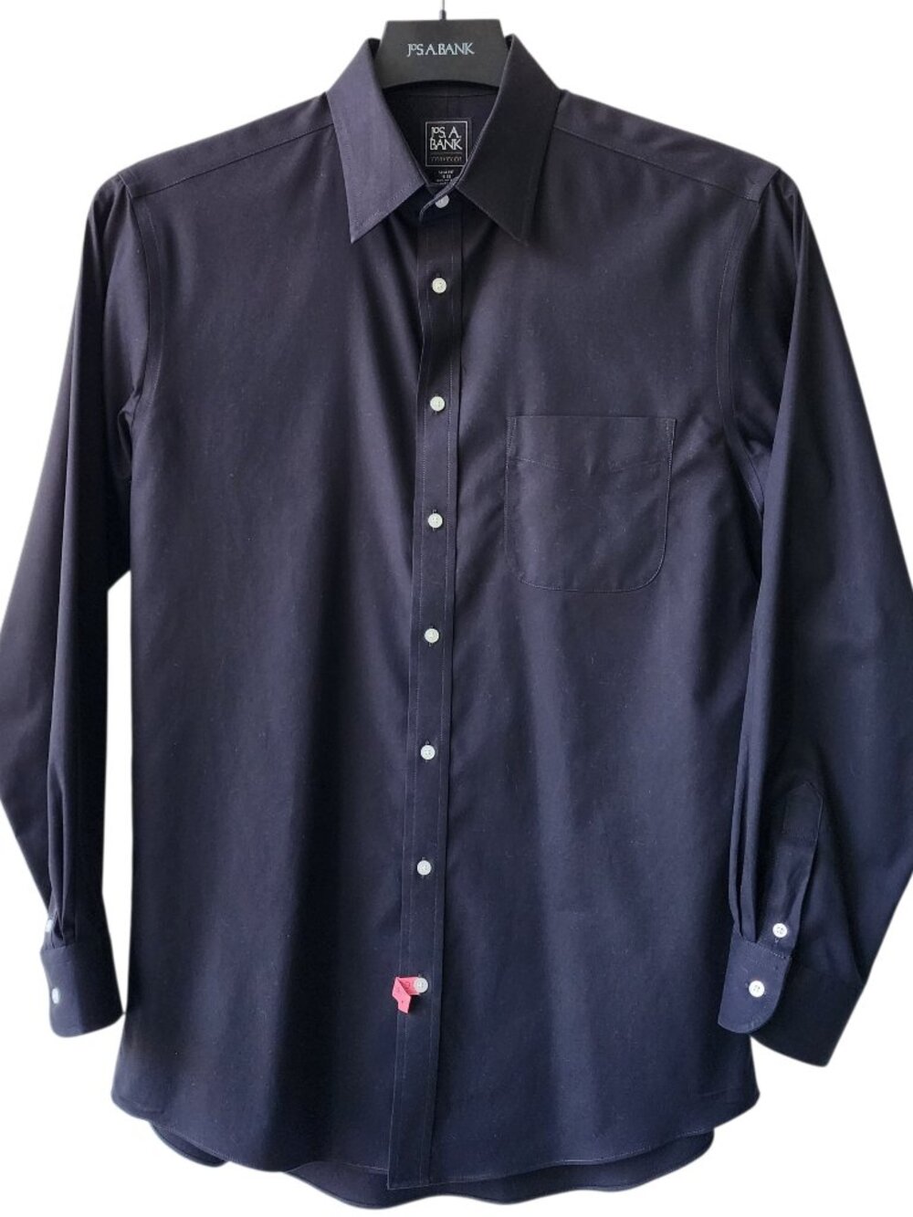 16 32/33 Dress Shirt Black Slim Fit Jos A Bank Traveler Point Collar Cotton Mens